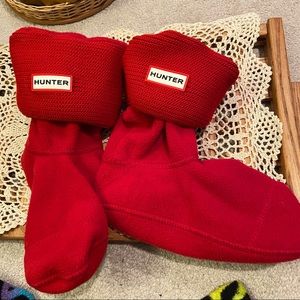 Hunter boots red liner socks